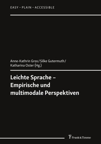Leichte Sprache – Empirische und multimodale Perspektiven