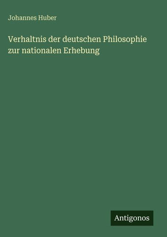 Verhaltnis der deutschen Philosophie zur nationalen Erhebung