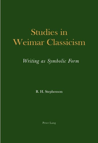 Studies in Weimar Classicism