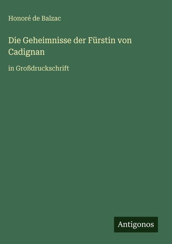 Die Geheimnisse der Fürstin von Cadignan