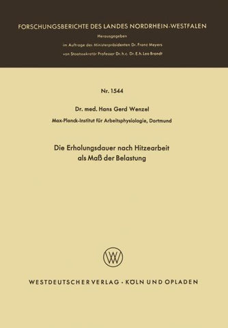 Die Erholungsdauer nach Hitzearbeit als Maß der Belastung