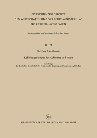 Kohlebogenlampen für Aufnahme und Kopie