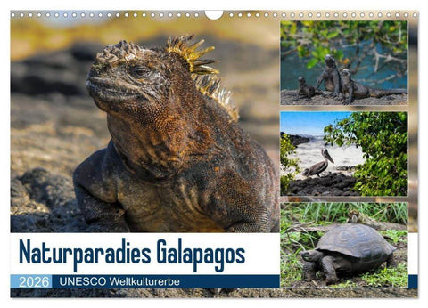 Naturparadies Galapagos - UNESCO Weltkulturerbe (Wandkalender 2026 DIN A3 quer), CALVENDO Monatskalender