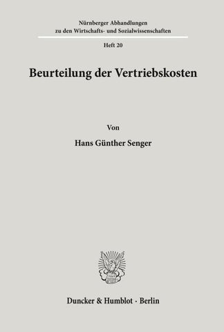 Beurteilung der Vertriebskosten.