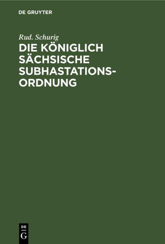 Die Königlich sächsische Subhastationsordnung