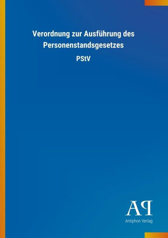 Verordnung zur Ausführung des Personenstandsgesetzes