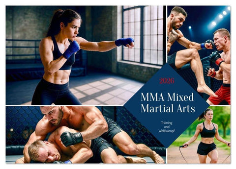 MMA Mixed Martial Arts (Tischkalender 2026 DIN A5 quer), CALVENDO Monatskalender
