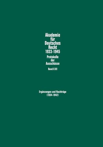 Ergänzungen und Nachträge (1934–1942)