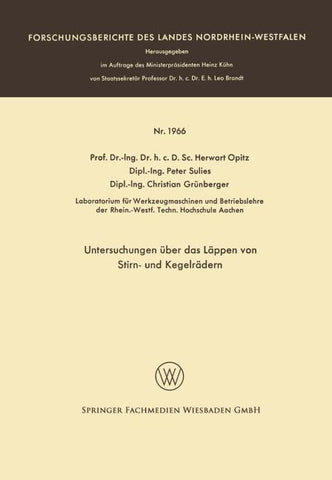 Untersuchungen über das Läppen von Stirn- und Kegelrädern