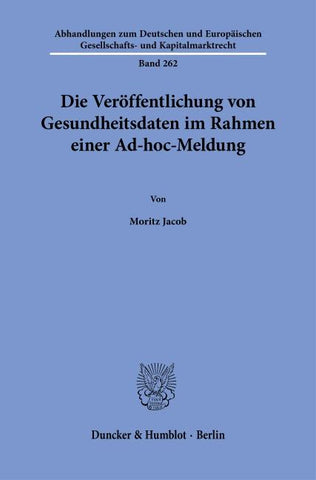 Die Veröffentlichung von Gesundheitsdaten im Rahmen einer Ad-hoc-Meldung