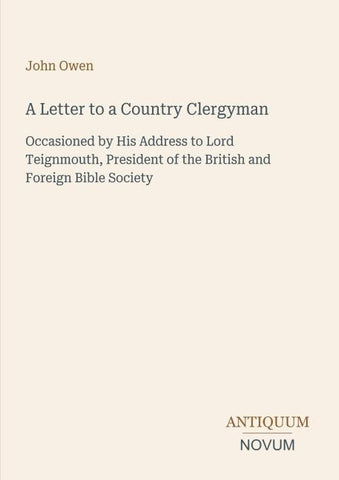 A Letter to a Country Clergyman