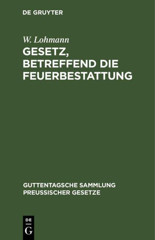 Gesetz, betreffend die Feuerbestattung