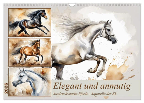 Elegant und anmutig (Wandkalender 2026 DIN A3 quer), CALVENDO Monatskalender