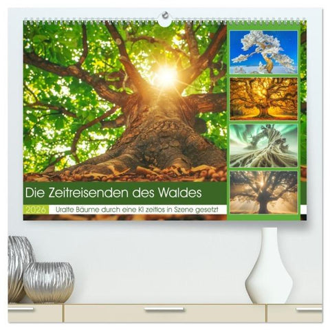 Die Zeitreisenden des Waldes (hochwertiger Premium Wandkalender 2026 DIN A2 quer), Kunstdruck in Hochglanz