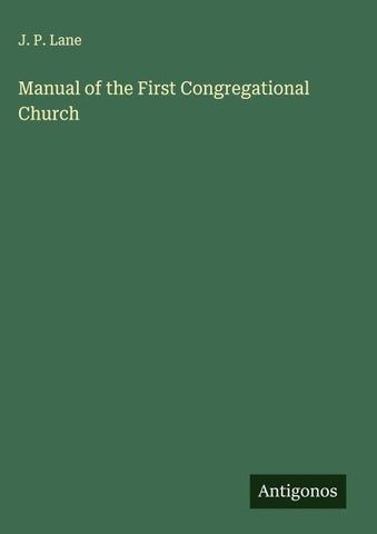 Manual of the First Congregational Church