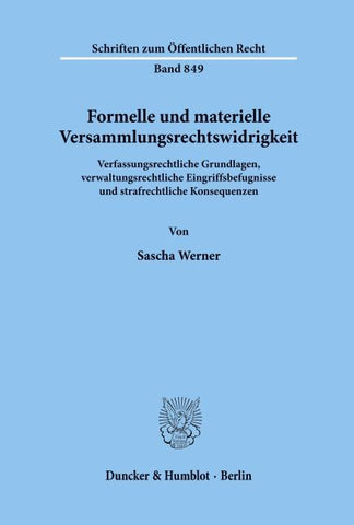 Formelle und materielle Versammlungsrechtswidrigkeit.