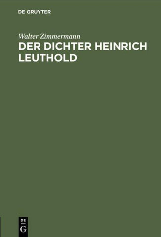 Der Dichter Heinrich Leuthold