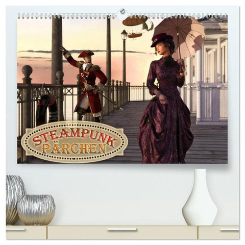 Steampunk Pärchen (hochwertiger Premium Wandkalender 2026 DIN A2 quer), Kunstdruck in Hochglanz