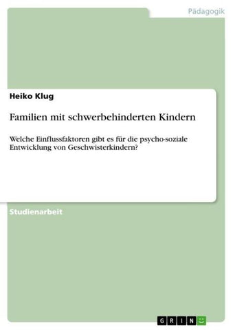 Familien mit schwerbehinderten Kindern