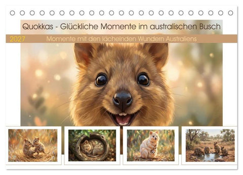 Quokkas - Glückliche Momente im australischen Busch (Tischkalender 2027 DIN A5 quer), CALVENDO Monatskalender