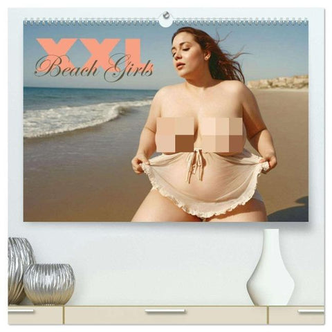 XXL Beach Girls Kalender - Kurvige Frauen am Strand (hochwertiger Premium Wandkalender 2026 DIN A2 quer), Kunstdruck in Hochglanz