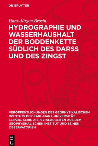 Hydrographie und Wasserhaushalt der Boddenkette südlich des Darß und des Zingst