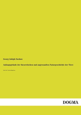 Anfangsgründe der theoretischen und angewandten Naturgeschichte der Tiere