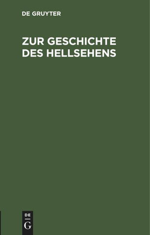 Zur Geschichte des Hellsehens