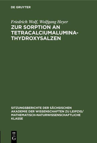 Zur Sorption an Tetracalciumaluminathydroxysalzen