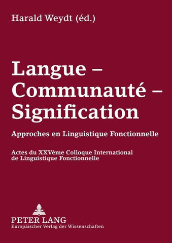 Langue – Communauté – Signification