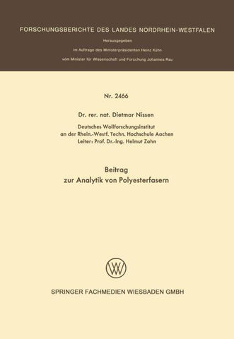 Beitrag zur Analytik von Polyesterfasern