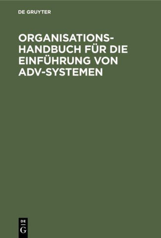 Organisations-Handbuch für die Einführung von ADV-Systemen