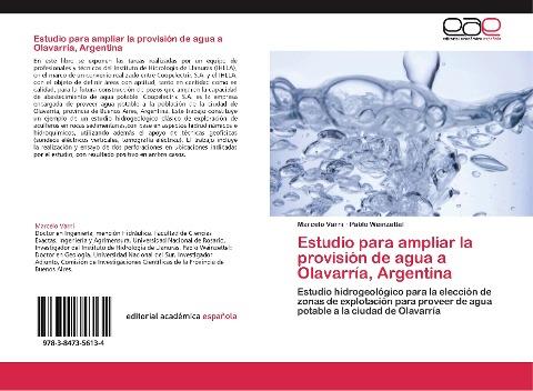 Estudio para ampliar la provisión de agua a Olavarría, Argentina