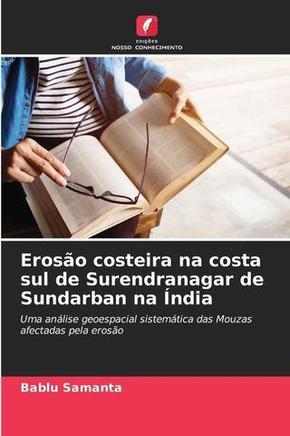 Erosão costeira na costa sul de Surendranagar de Sundarban na Índia