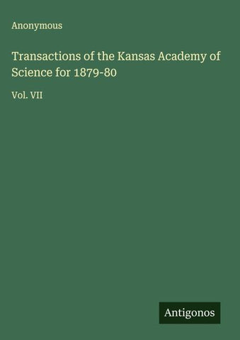 Transactions of the Kansas Academy of Science for 1879-80