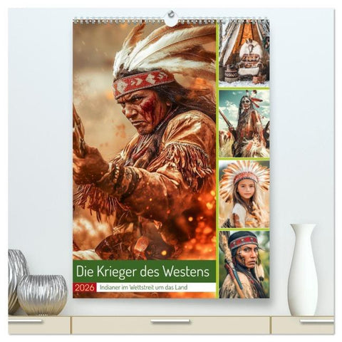 Die Krieger des Westens (hochwertiger Premium Wandkalender 2026 DIN A2 hoch), Kunstdruck in Hochglanz
