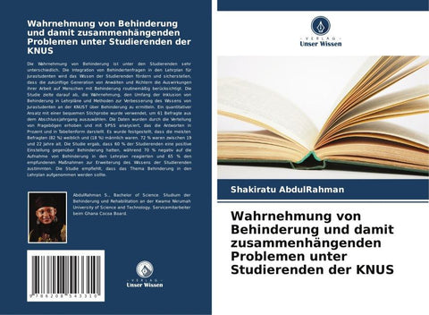 Wahrnehmung von Behinderung und damit zusammenhängenden Problemen unter Studierenden der KNUS