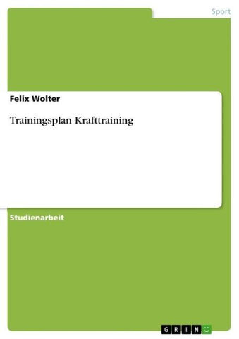 Trainingsplan Krafttraining