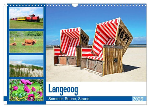 Langeoog - Sommer, Sonne, Strand (Wandkalender 2026 DIN A3 quer), CALVENDO Monatskalender