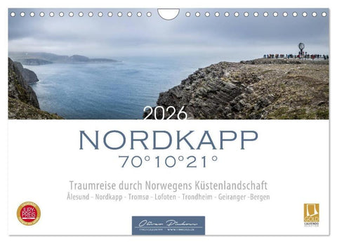 Nordkapp - Norwegens Küstenlandschaft (Wandkalender 2026 DIN A4 quer), CALVENDO Monatskalender