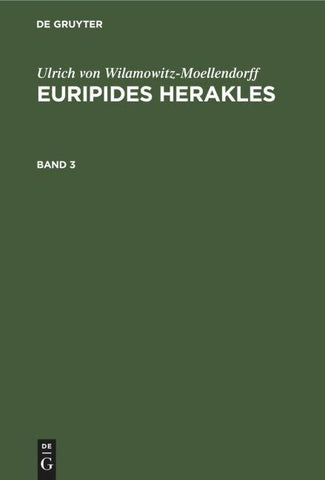 Euripides Herakles. Band 3