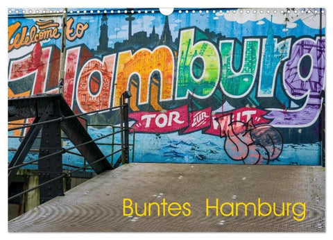 Buntes Hamburg (Wandkalender 2026 DIN A3 quer), CALVENDO Monatskalender