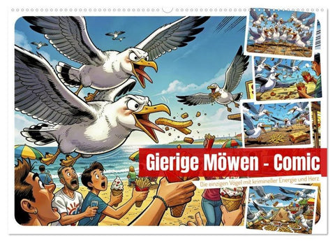 Gierige Möwen - Comic (Wandkalender 2027 DIN A2 quer), CALVENDO Monatskalender