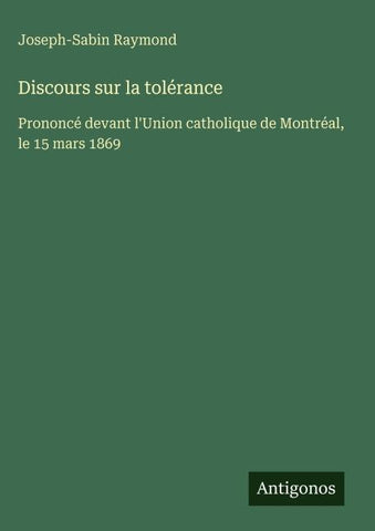 Discours sur la tolérance