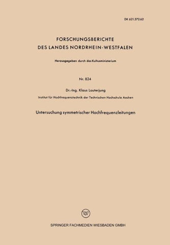 Untersuchung symmetrischer Hochfrequenzleitungen