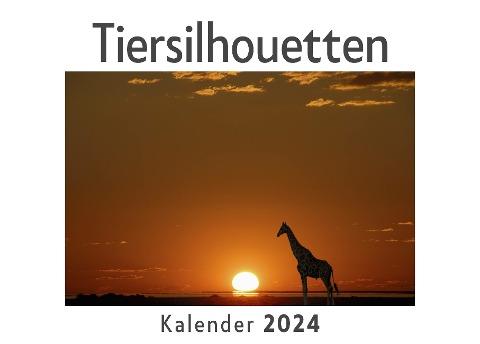 Tiersilhouetten (Wandkalender 2024, Kalender DIN A4 quer, Monatskalender im Querformat mit Kalendarium, Das perfekte Geschenk)