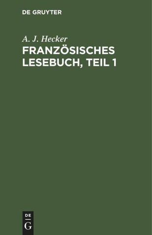 Französisches Lesebuch, Teil 1