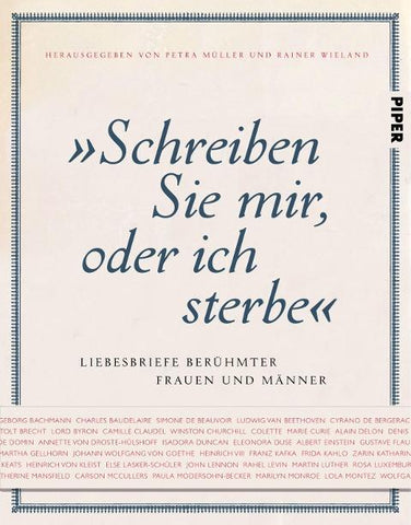 "Schreiben Sie mir, oder ich sterbe"
