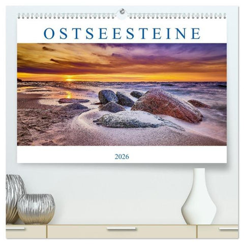 Ostseesteine (hochwertiger Premium Wandkalender 2026 DIN A2 quer), Kunstdruck in Hochglanz