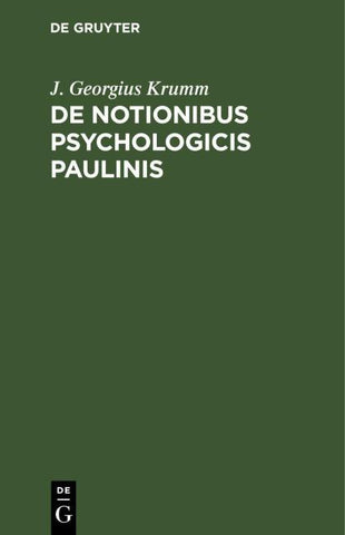De notionibus psychologicis Paulinis